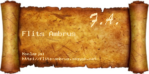 Flits Ambrus névjegykártya